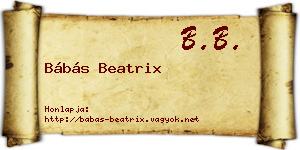 Bábás Beatrix névjegykártya